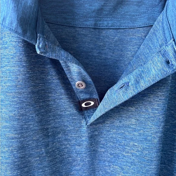 Oakley Hydrolix Regular Fit Size XL Dark royal blue heathered Polo shirt - Picture 5 of 5